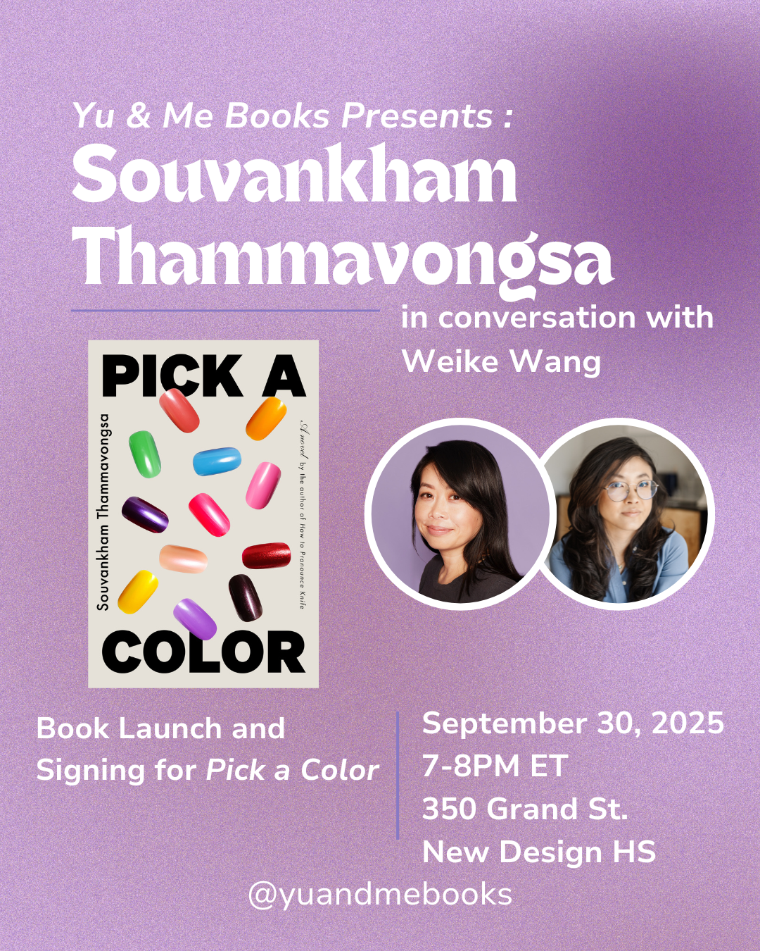 Book Launch | Pick a Color by Souvankham Thammavongsa